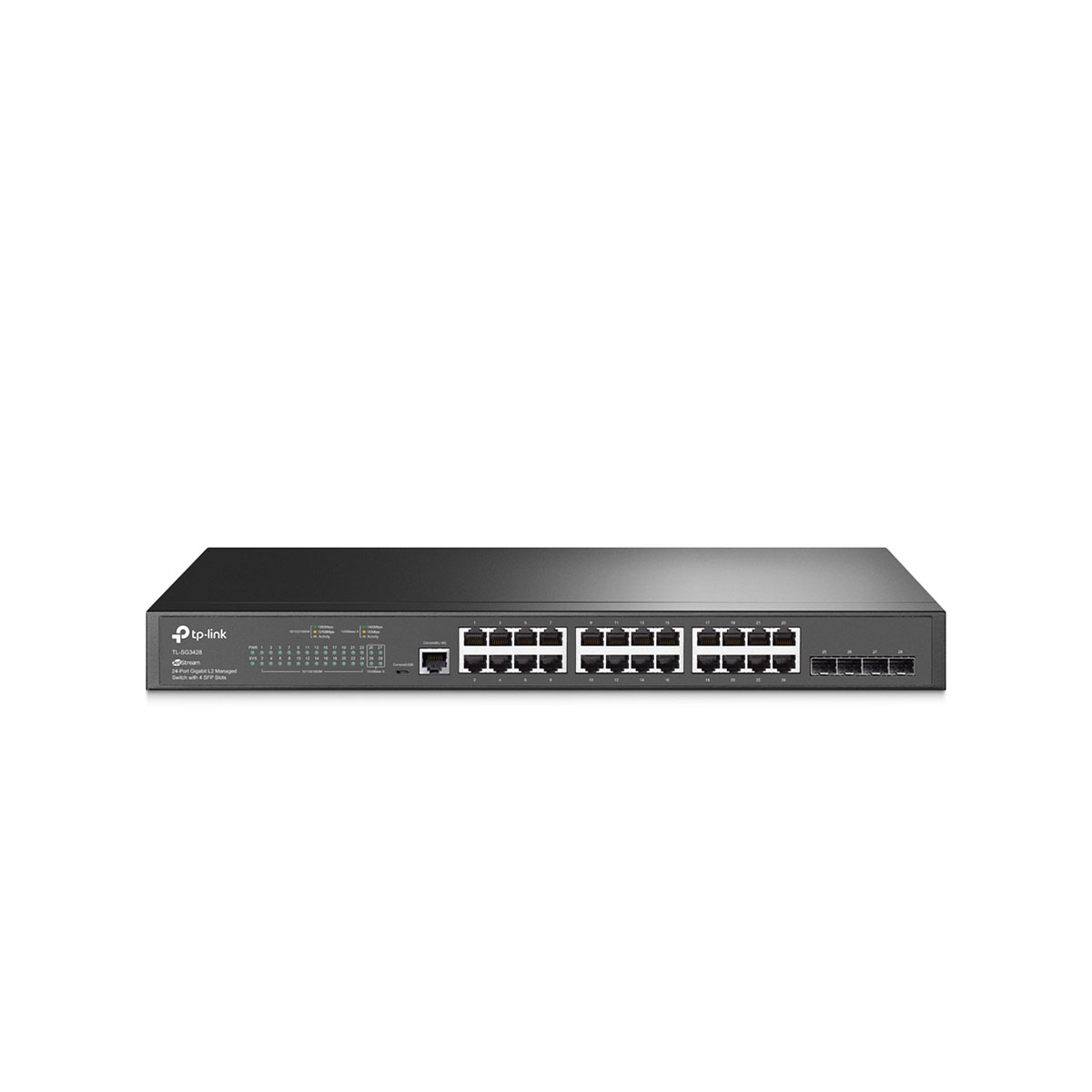 قیمت و خرید سوییچ شبکه مدیریتی 24 پورت با 4 پورت SFP  تی پی لینک مدل TL-SG3428 | نت ران